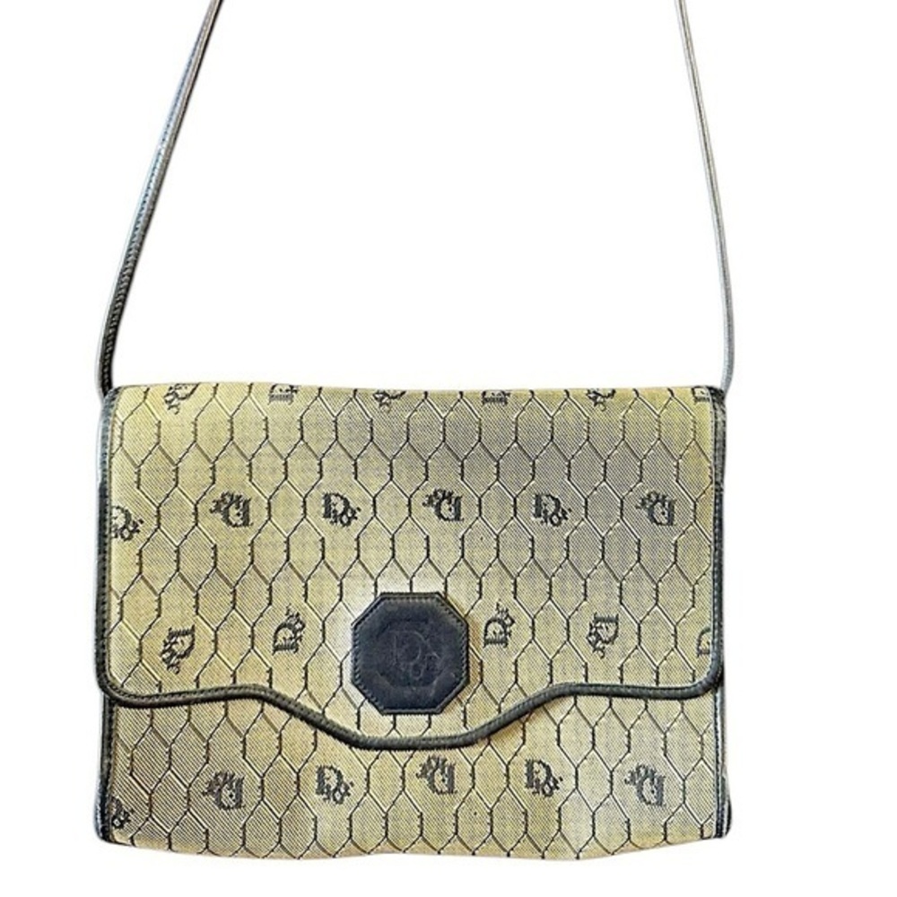 Vintage Dior Honeycomb canvas and leather bag
